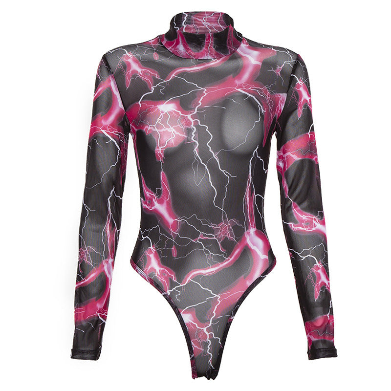 PINK VOLT MESH BODYSUIT