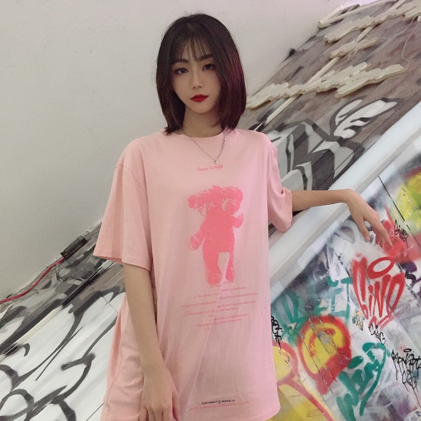 Distorted Teddy Tee – “Soft Chaos” Edition