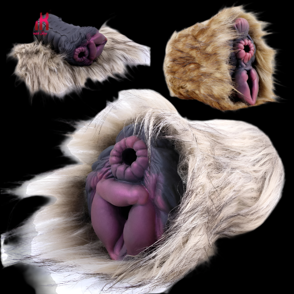 ASHBURN Fantasy FURRY Male PUSSY POCKETS Masturbator With Furry beast Silicone Pocket Pussy Stroker Double ChannelArtificial Vagina Sex Toys For Men