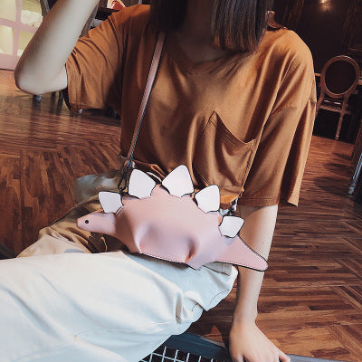 “DINO BABE” Softshell Crossbody – White & Sky Spikes