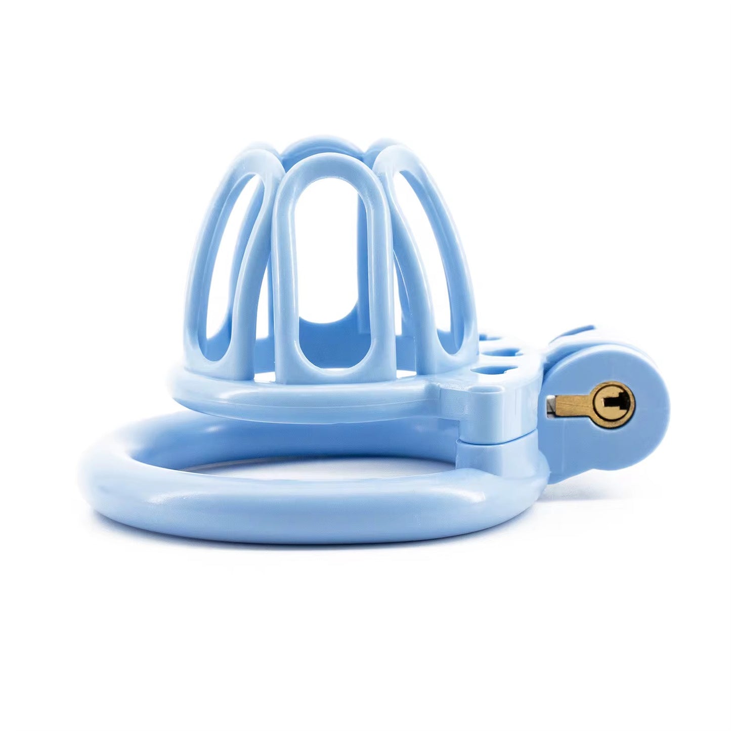 Plastic hallow breathable Chastity set of two including 4 rings rings 5sizes -+ ket set 40mm-52mm