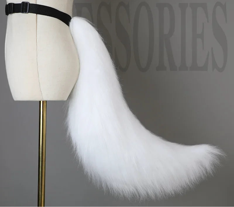 Handmade Plush Fox Tail Cosplay Costumes Props Wolf Tail Sexy Fox Tail Adjustable Belt Anime Accessories Kawaii Faux Fur Tail