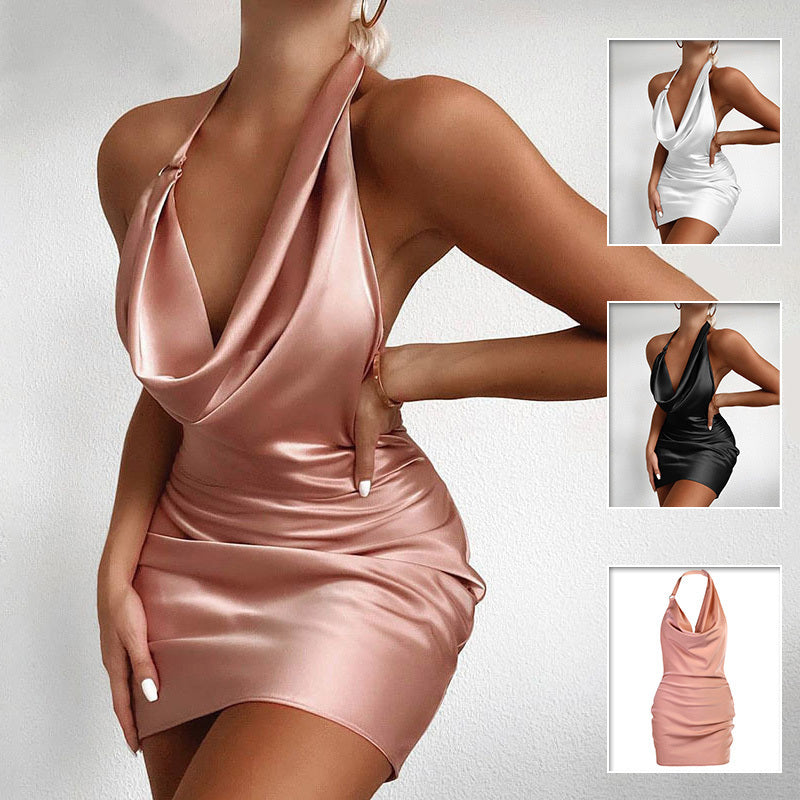 DRIP DOLL™ Satin Mini – Backless Seduction Summer Party Dress