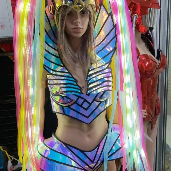 NEON MOUNT™ Cyberpunk LED Horsetail Set – Festival Armor Series