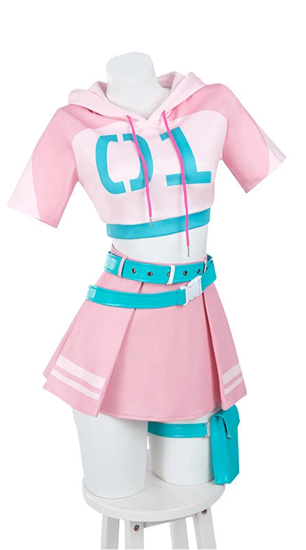 Ashburn Original 2025 Fortnit Cosplay Costume Racing Suit Halloween Women Outfit Top Skirts Socks with Hat