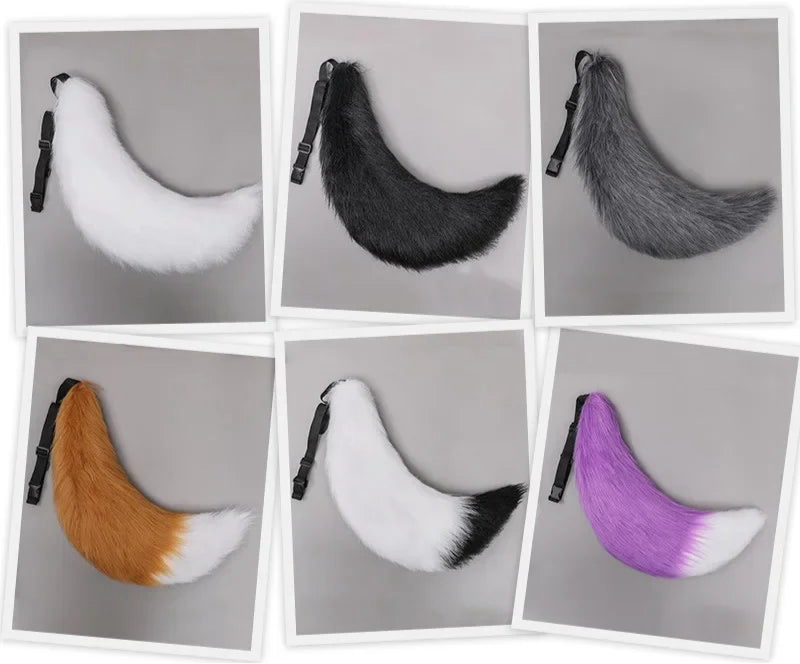 Handmade Plush Fox Tail Cosplay Costumes Props Wolf Tail Sexy Fox Tail Adjustable Belt Anime Accessories Kawaii Faux Fur Tail