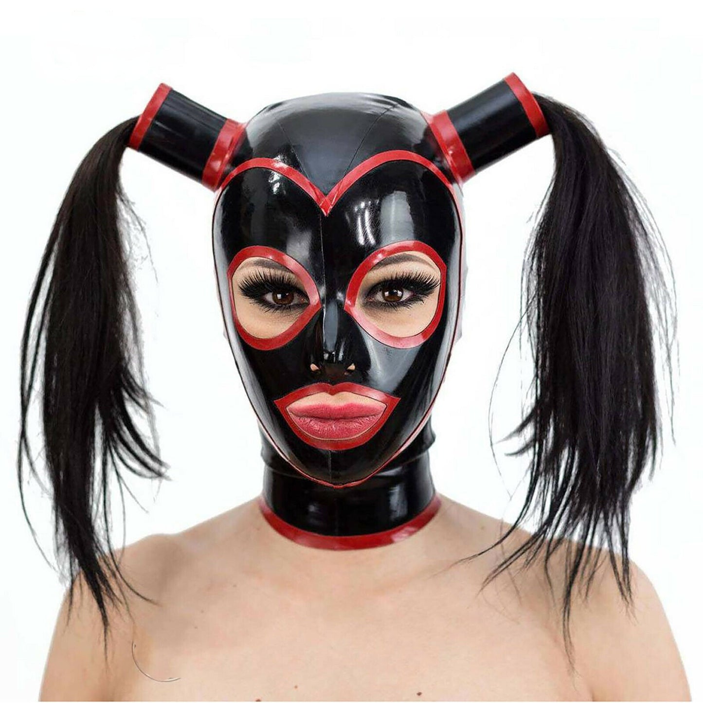 BLACKOUT PONY™ – Latex Headgear with Zipper & Pigtail Restraints
