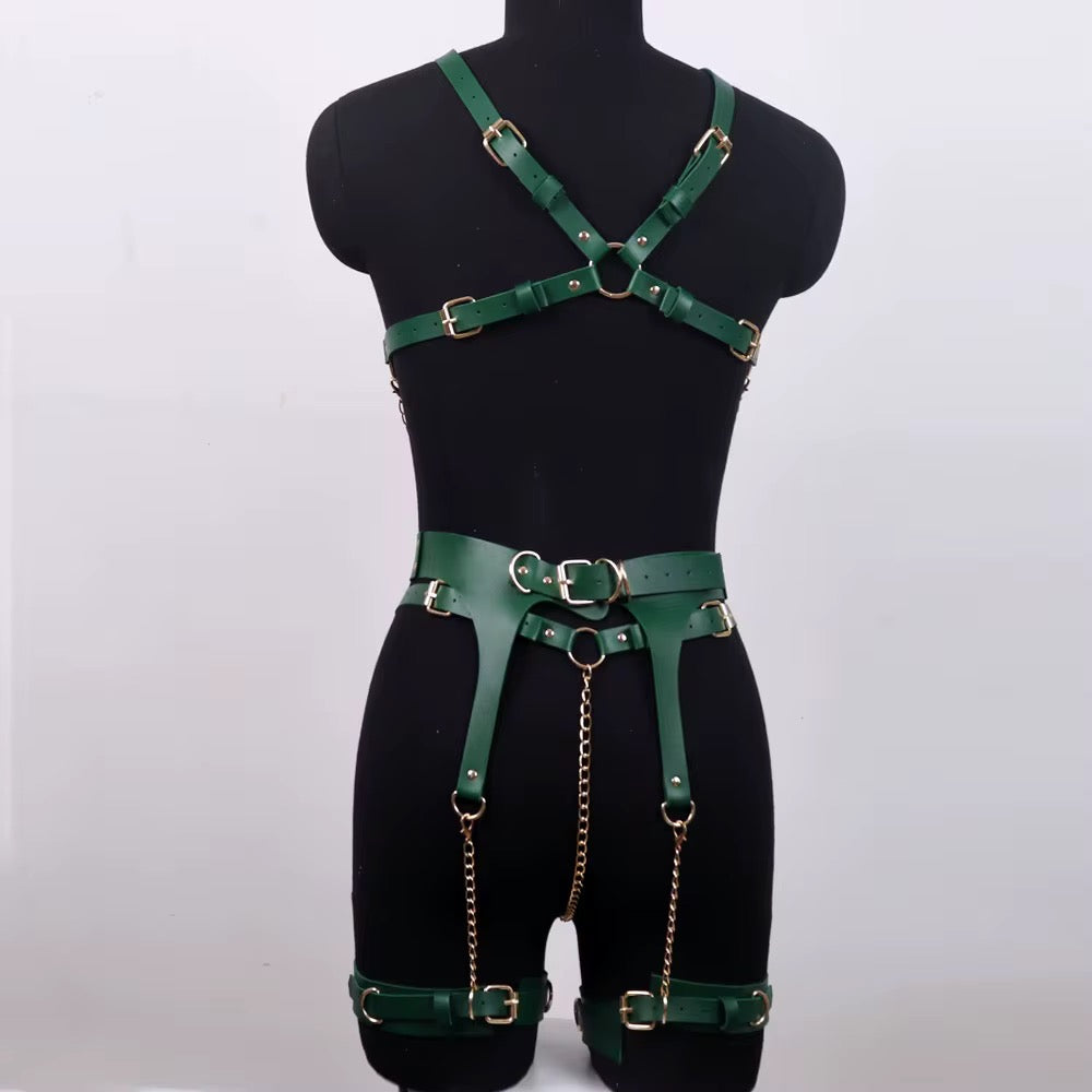 New Green harness with cuffs