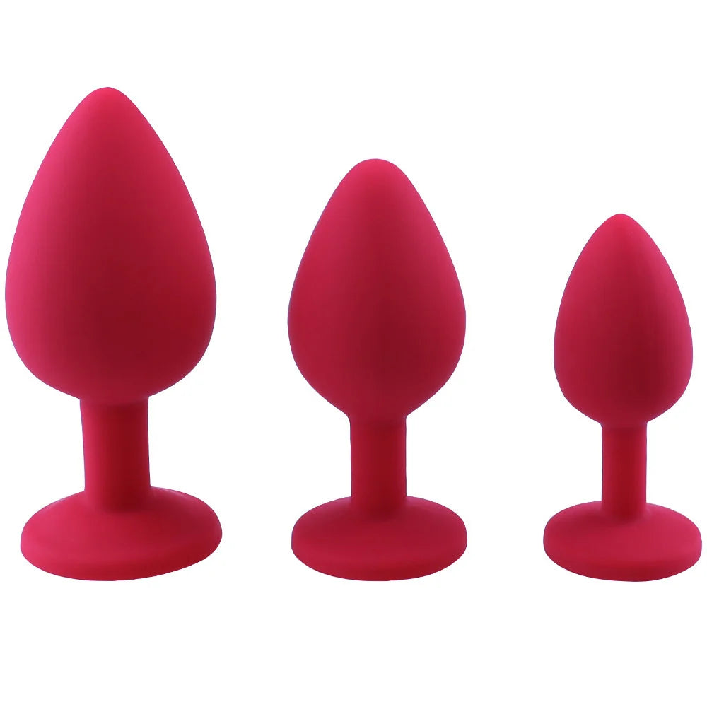 3 Size Silicone Butt Plug Anal Plug Prostate Massage Stimulator Anal Trainer for Adult Erotic Sex Toys for Women Men Gay Couples