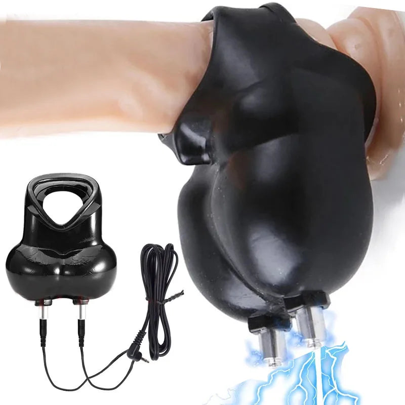e stim Cock Ring,Electrostimulation Electrosex Penis Extender,BDSM Electro Sex for Men,E-stim Cockring,Electric Shock Scrotum