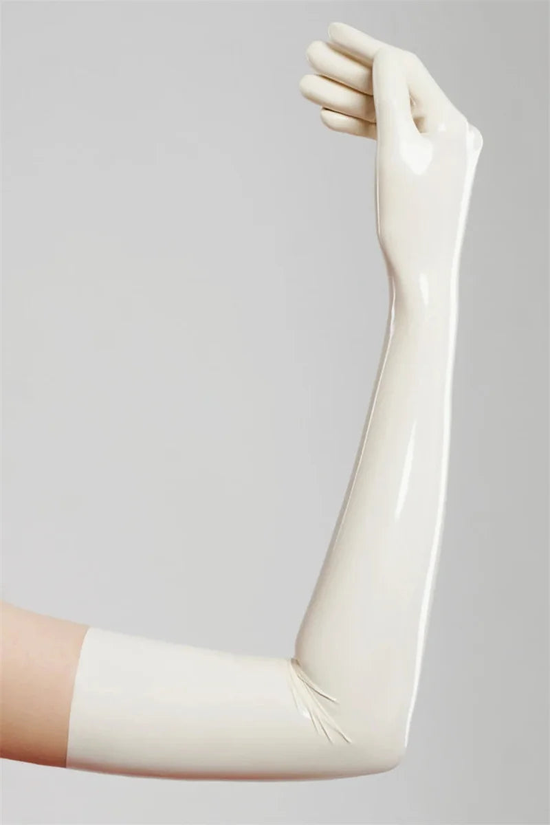 latex fetish gloves women gummi wetlook long opera sexy glooves