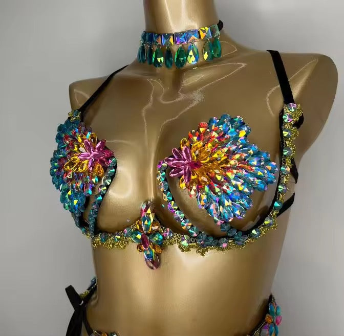Show girl rhinestone jeweled