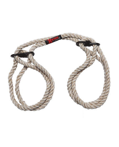 Merci Hogtie - Bind & Tie Wrist or Ankle Cuffs - 6 mm Hemp -Black