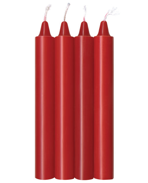 9's Make Me Melt Sensual Warm Drip Candles - Red Hot Pack of 4