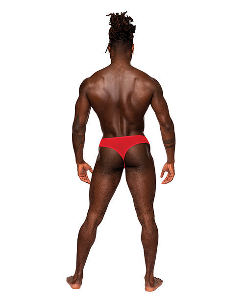 Sassy Lace Open Ring Thong Red S/M