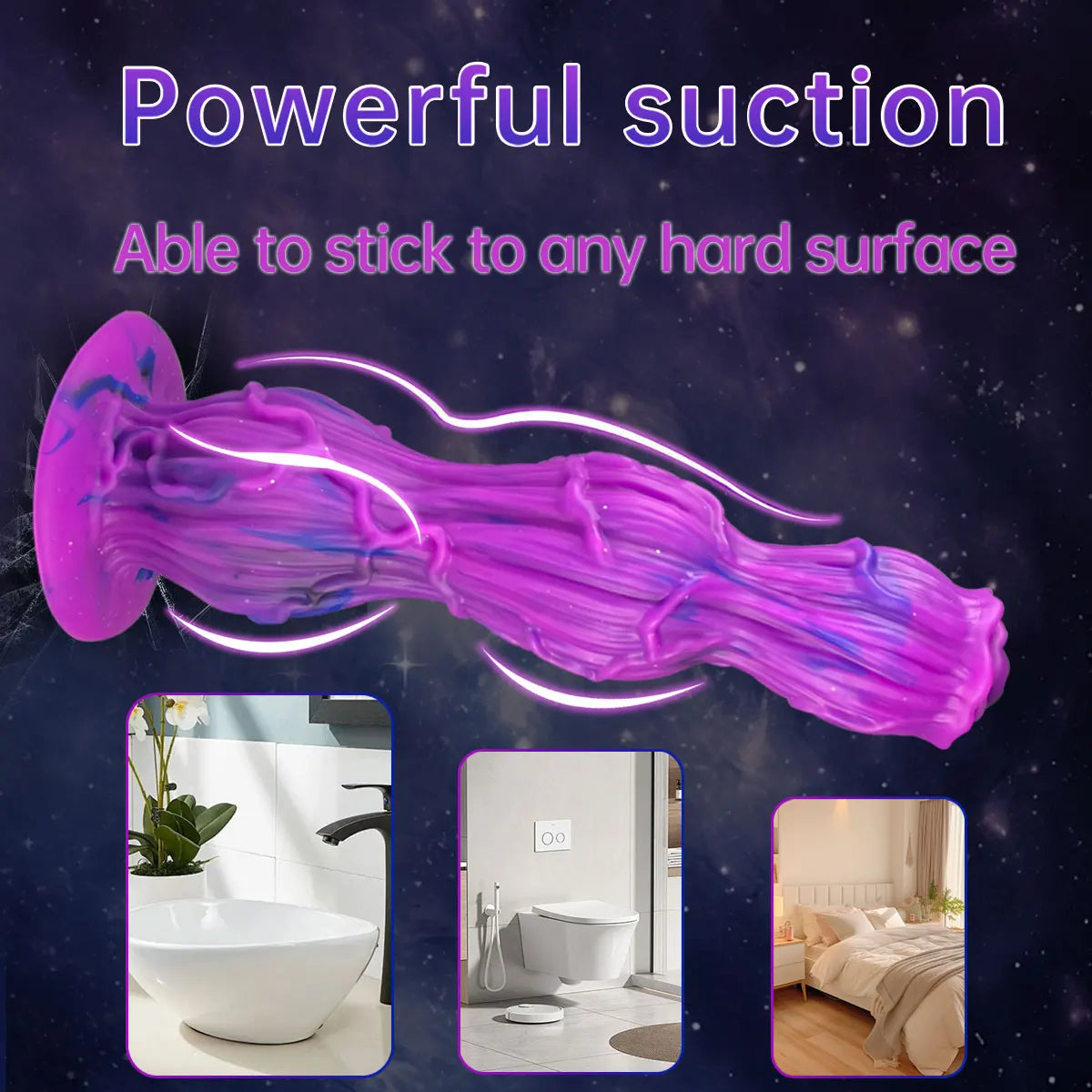 Ashburn Grot Soft liquid silicone Monster alien Flower Gourd Dildo with Suction up Adult Sex Toys