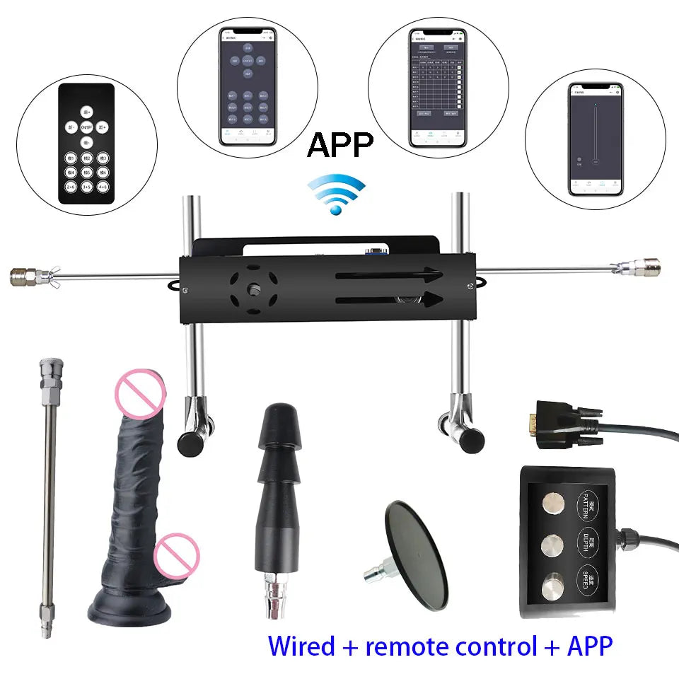 NEW Wireless APP Sex Machine with Amazing Features,Powerful,All Angle Adjustable,No Moveback Machine,200W motor, stroke 15cm