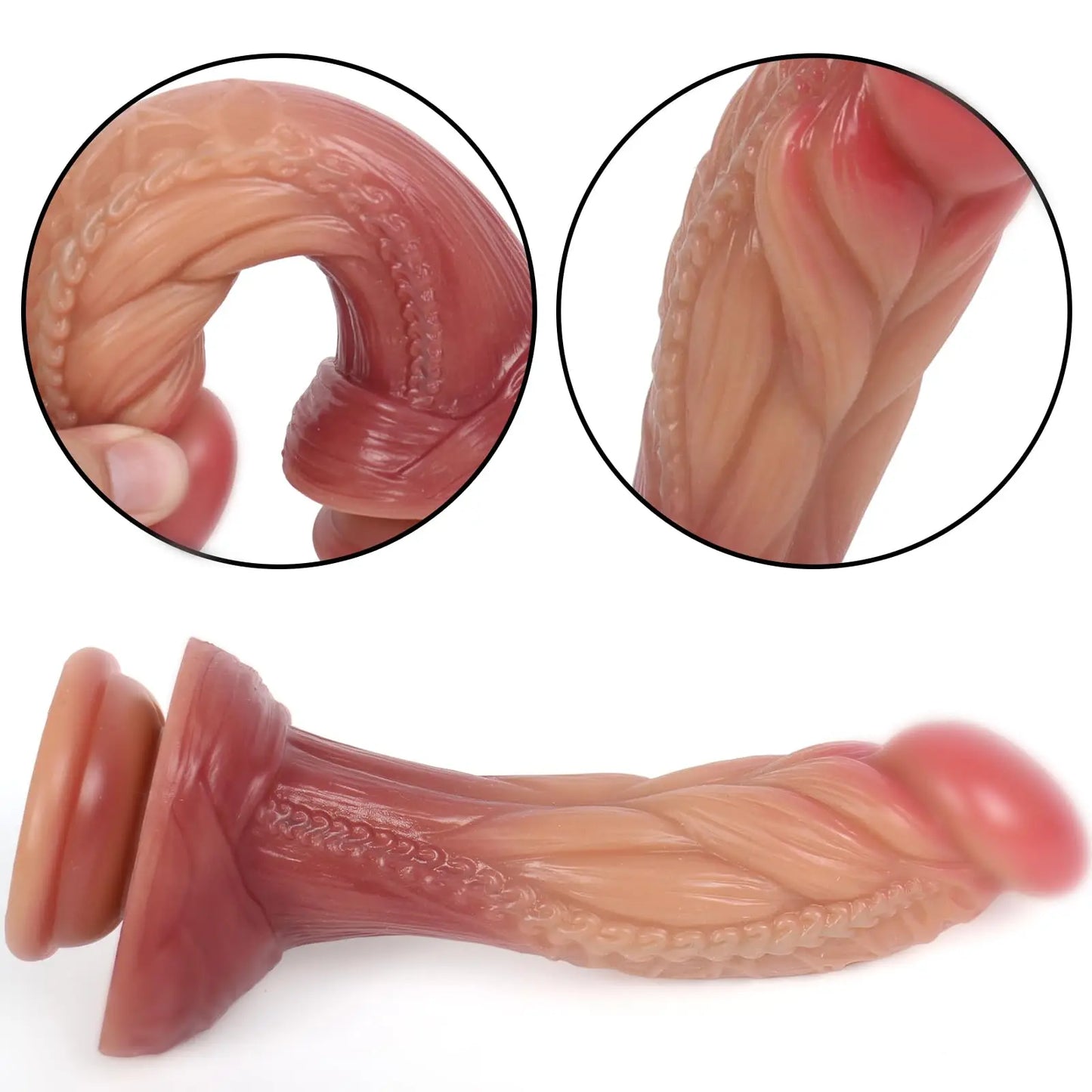 Realistic Monster Silicone Dildo with Suction Cup Liquid Silicone Huge Thick Anal Dildo Adult Sex Toy for Women Men and Couples