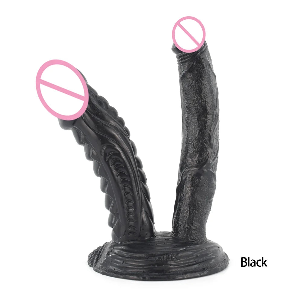 ROUGH BEAST Double Dildos Female Masturbation Massager Huge Fist Dildo Anal Plug Toys with Sucker Cup Sex Toys for Women