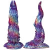 Big Monster alien Luminous Double Headed Tongue Dildo with Suction up Silicone Dragon Dildo Glow in the Dark Dinosaur Anal Plug