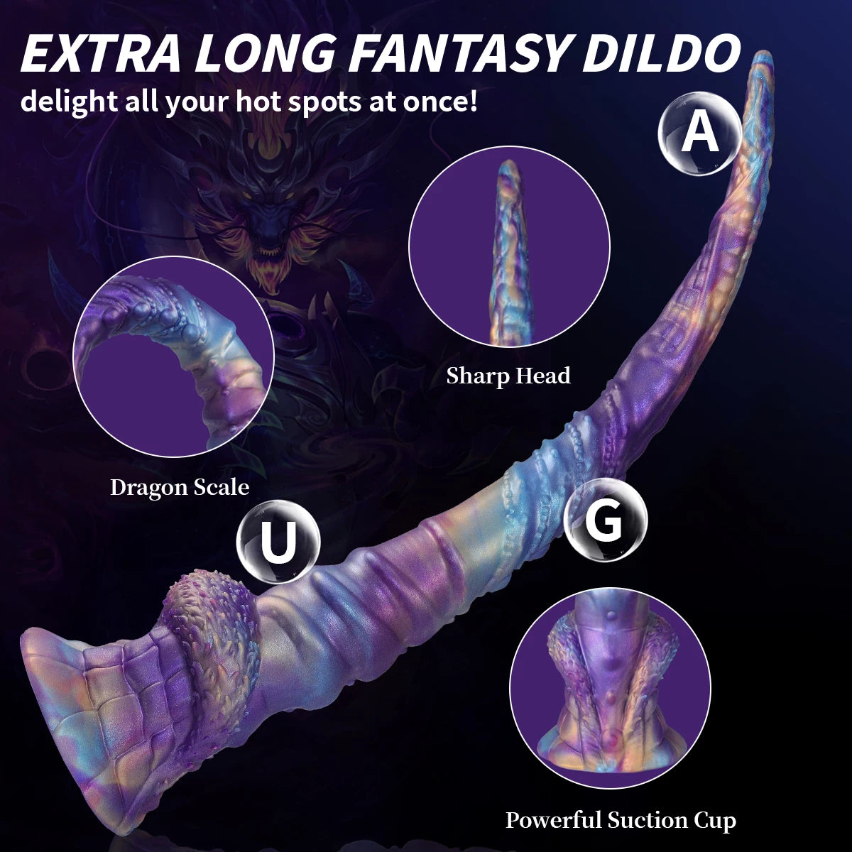 Long Dildo Fantasy Vine Toy Anal Plug Silicone Sex Toy extra Huge Monster alien Dildo With Strong Suction Cup for Men and Women