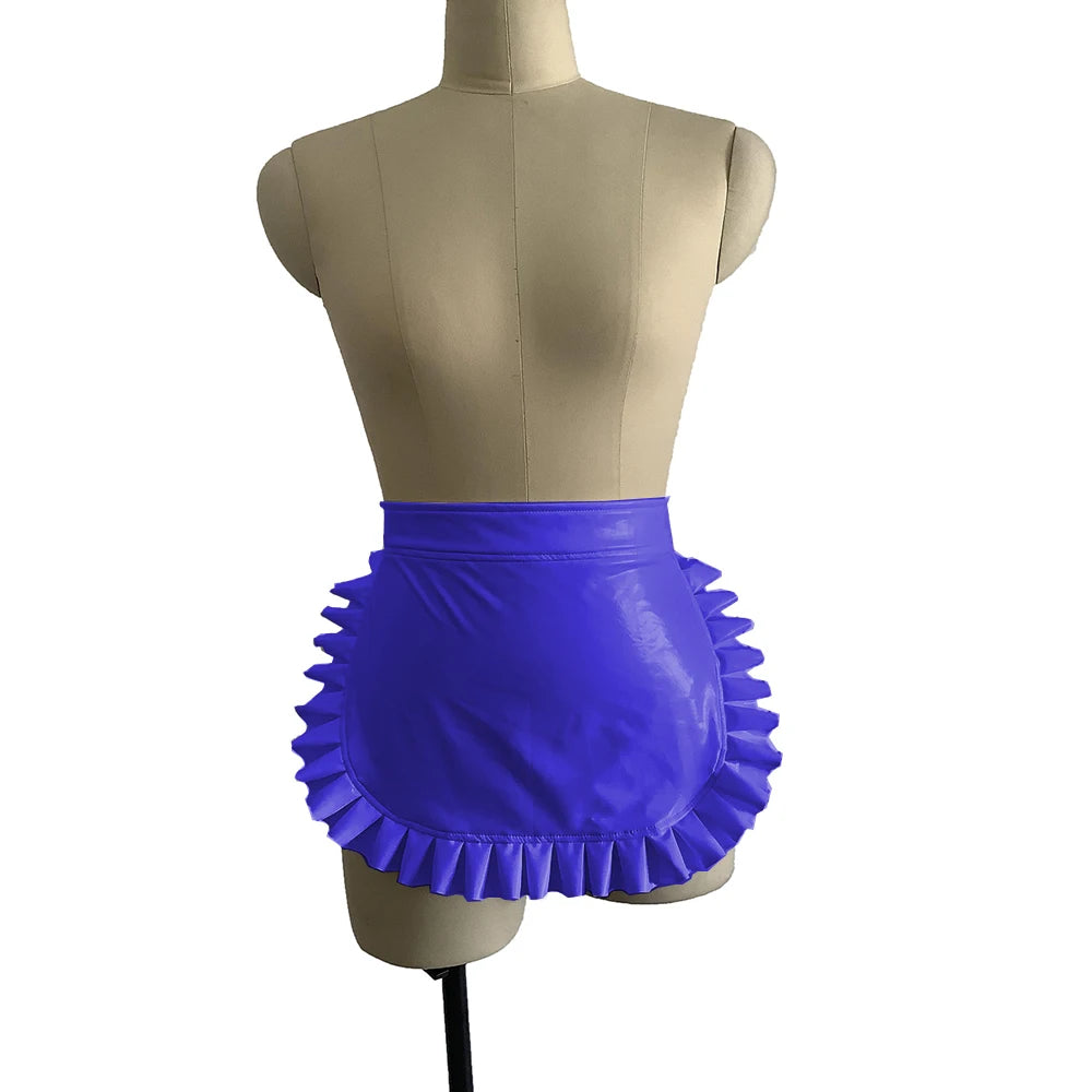 23 Colors High Quality Sexy Lolita Maid Cosplay Costume Japanese Style Ruffled Apron Women Cute PVC Apron Novelty Uniform Props