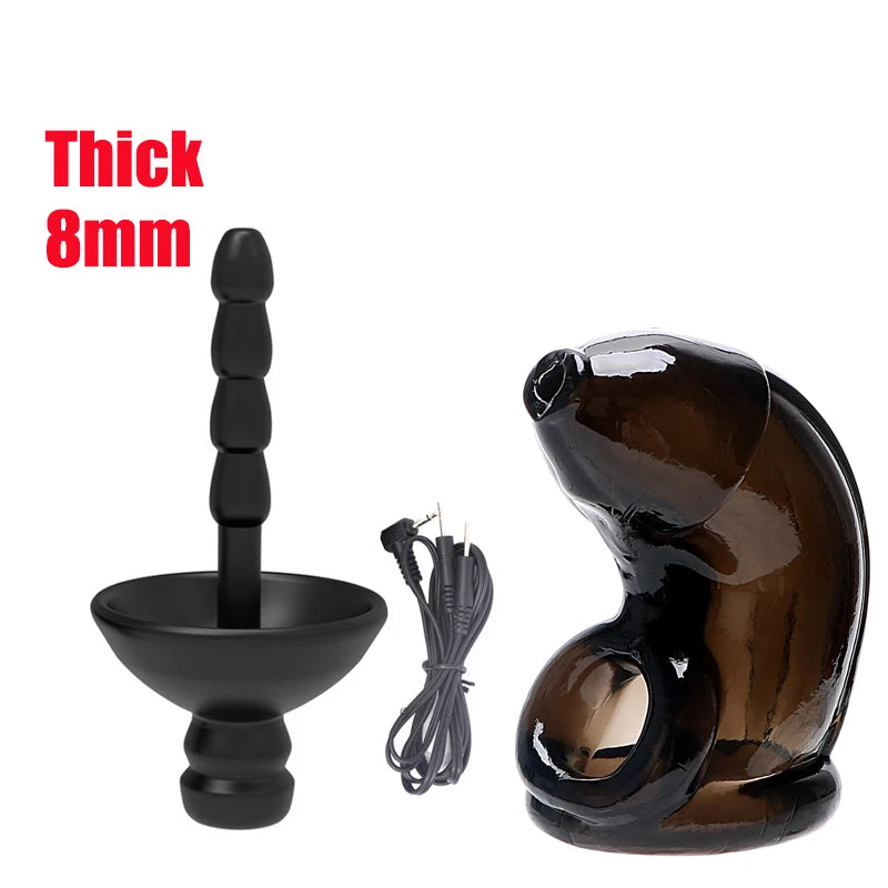 Electric Shock Penis Plug Cock Ring Chastity Cage Penis Electric Stimulator Bdsm Extreme Tazer Masturbator Male Urethral Dilator