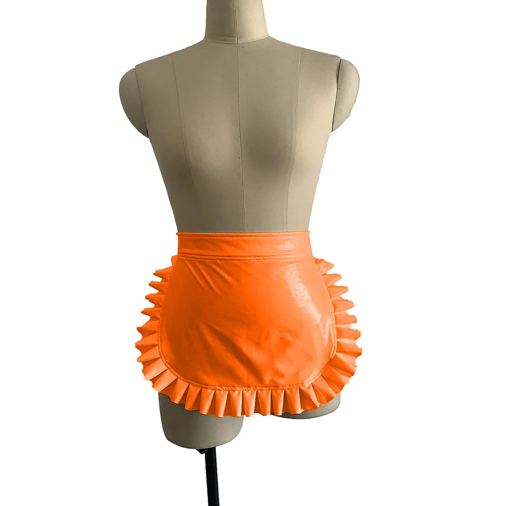 23 Colors High Quality Sexy Lolita Maid Cosplay Costume Japanese Style Ruffled Apron Women Cute PVC Apron Novelty Uniform Props