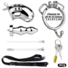 Detachable Anal Plug Strap on Male Chastity Cage with Silicone Urethra Catheter 4 Size Ring Adult Toys for Role-Play Games