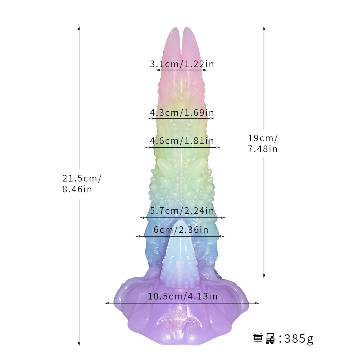 Big Monster alien Luminous Double Headed Tongue Dildo with Suction up Silicone Dragon Dildo Glow in the Dark Dinosaur Anal Plug