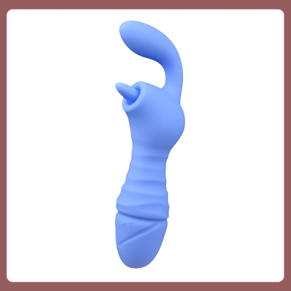 ASHBURN Clit Sucking Stimulation Dildos with 10 Powerful Vibrations Vagina Massager Liquid Silicone Sex Toys Double Head Vibrating