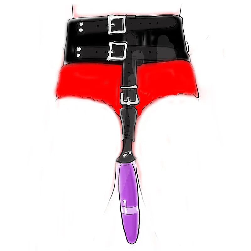 BDSM Forced Orgasm SM Bondage,Chastity Harness,Strap On Vibrating Panties,Magic Wand Vibrator Holder,Sex Toys For Women