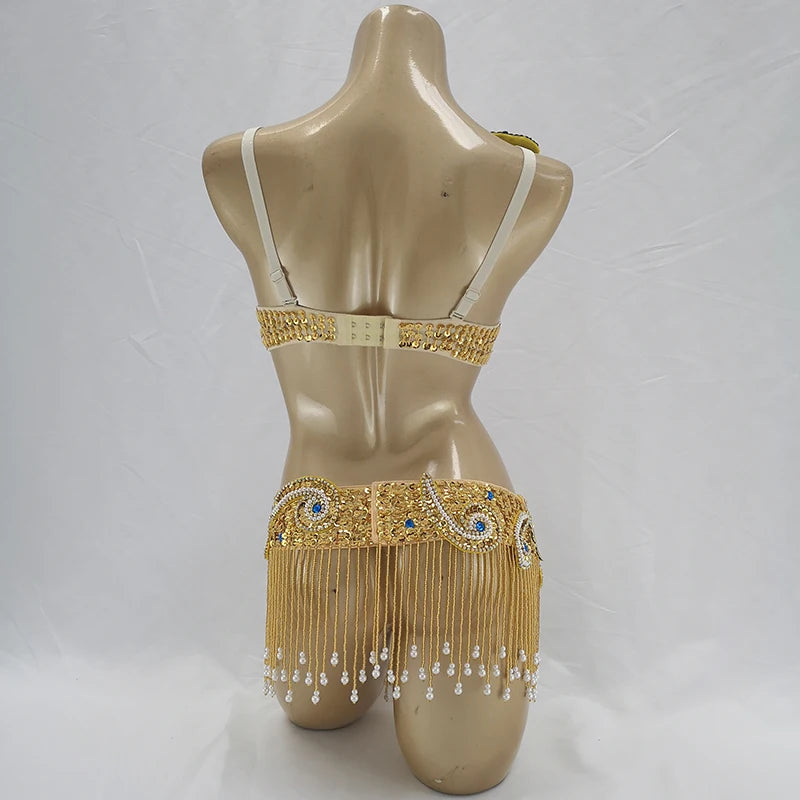 Bead wire Crystal bra and belt set