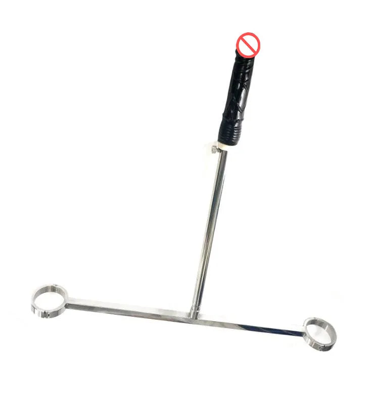 Stainless Steel Bondage Open Leg Devices Fix Ankle Cuffs Fetters Dildos Spreader Bar Restraint BDSM Sex Toy For Male Female