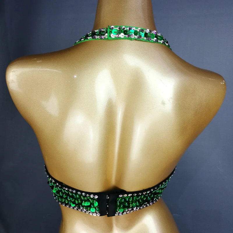 New Women Lady Belly Dance Costume Bra Beaded Sequin Bra Sexy Belly Dancing Clothes Night Club Belly Dance TOPS Bra