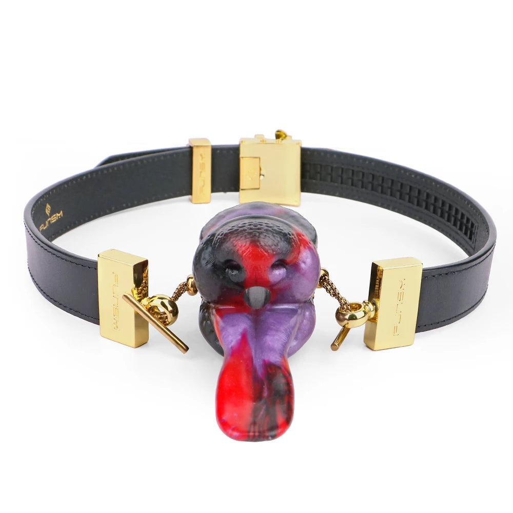 BDSM Ball Gag Black Red Silicone Gag Leather Straps Adult Bondage Restraints Sex Play Fetish Costume Restraint Toys