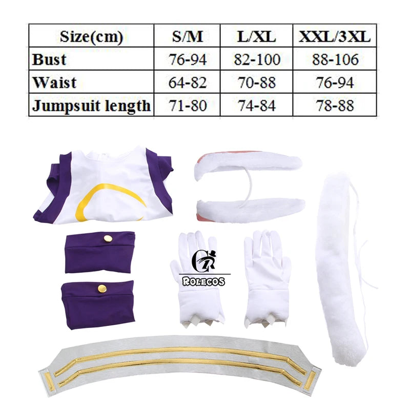 ROLECOS MHA Cosplay Costume Rabbit Hero Miruko Sexy Jumpsuit BNHA Bunny Girl Cosplay Rompers Suit