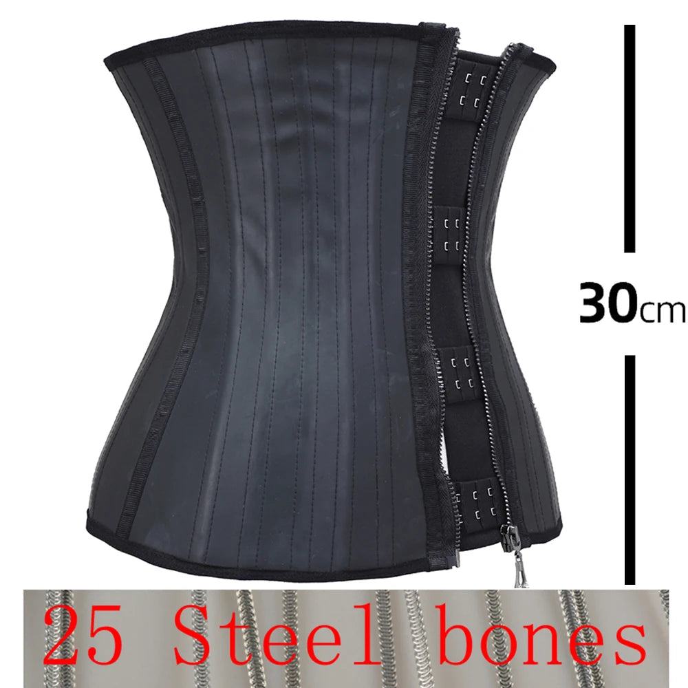 Latex Waist Trainer 25 Steel Bone Women Binders And Shapers Corset Modeling Strap Body Shaper Colombian Girdles Slimming Belt