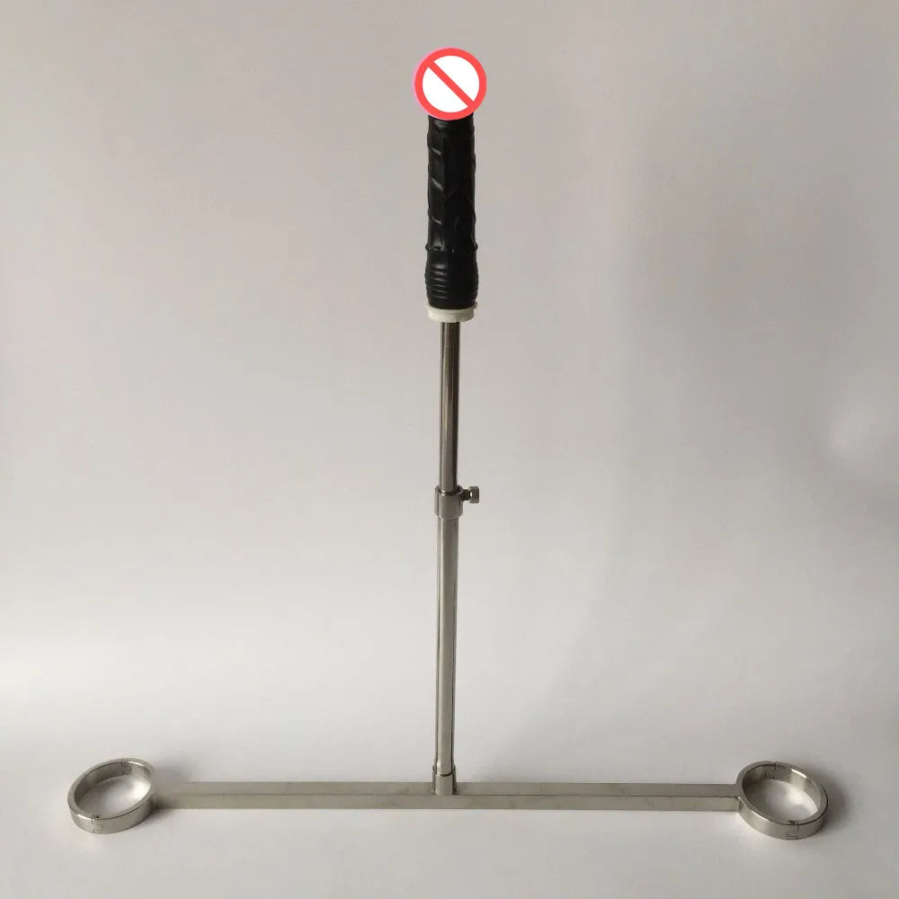 Stainless Steel Bondage Open Leg Devices Fix Ankle Cuffs Fetters Dildos Spreader Bar Restraint BDSM Sex Toy For Male Female