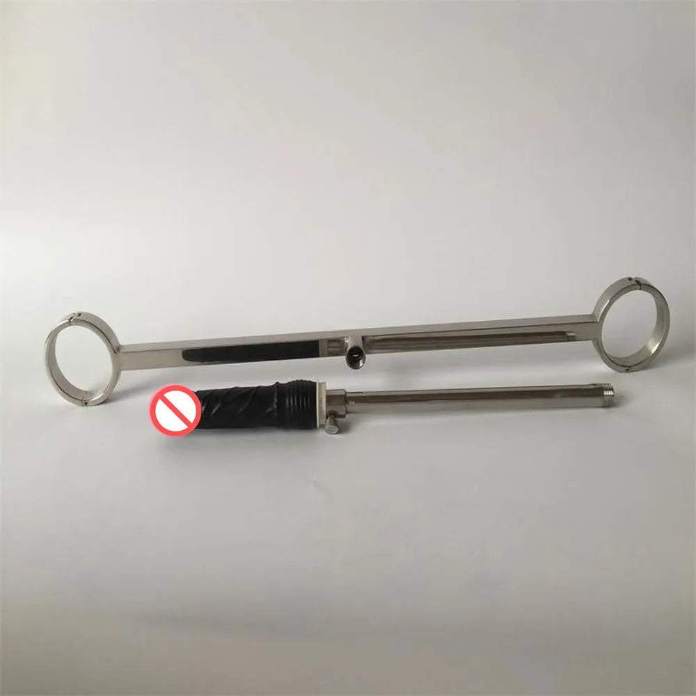 Stainless Steel Bondage Open Leg Devices Fix Ankle Cuffs Fetters Dildos Spreader Bar Restraint BDSM Sex Toy For Male Female