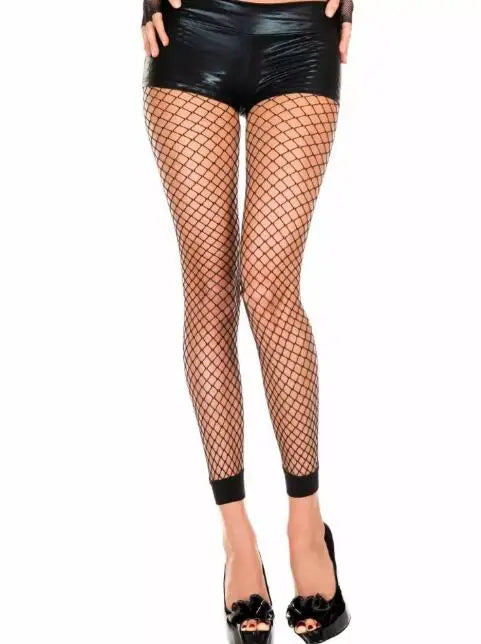 Popular Sale Women's Sexy Fishnet Nine Mesh Stockings Fish Net Pantyhose Mesh Lingerie Thigh High Black Stocking