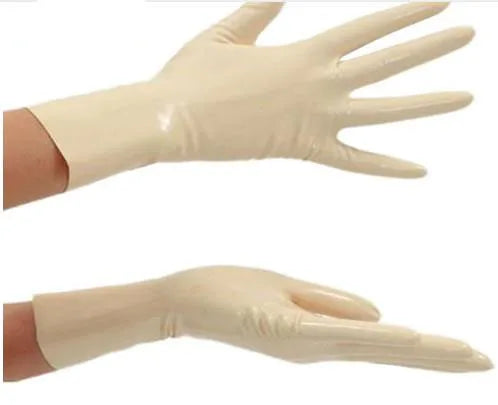 White Latex Gloves Sexy Lingerie Rubber Wrist Gloves Women Zentai Fetish Short Hot Sale