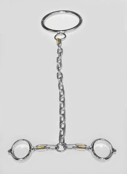 New Arrival Stainless Steel Bondage Dog Slaves BDSM Chain Devices Sets Handcuffs Shackles Fetters Neck Ring Collar Sex Toy 129