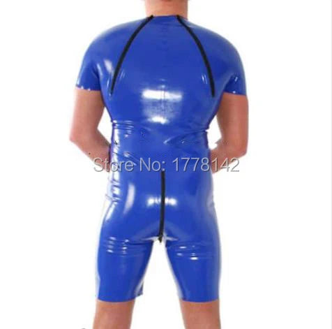 Latex Body Suit With Back Shoulder Zipper And Crotch Zipper Rubber Catsuit Bodysuit