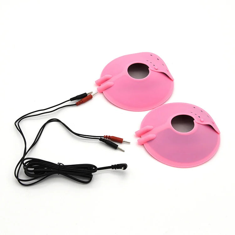 BDSM Bondage Electric Shock Nipple Sucker Clamp Electro Shock Sex Nipple Paste Pads Breast Stimulate Massage Pads Woman Sex Toys