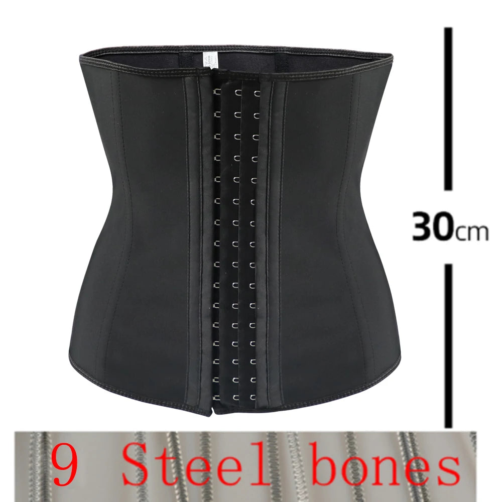 Latex Waist Trainer 25 Steel Bone Women Binders And Shapers Corset Modeling Strap Body Shaper Colombian Girdles Slimming Belt