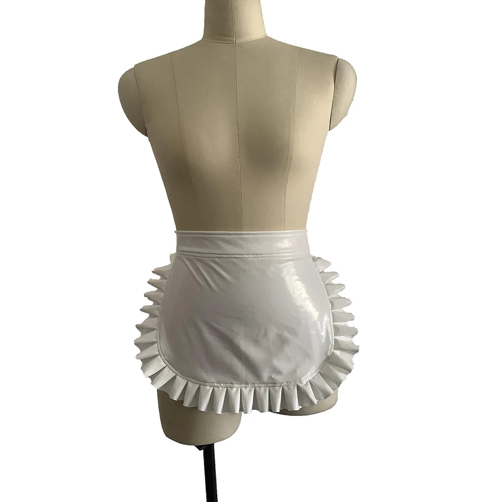 23 Colors High Quality Sexy Lolita Maid Cosplay Costume Japanese Style Ruffled Apron Women Cute PVC Apron Novelty Uniform Props