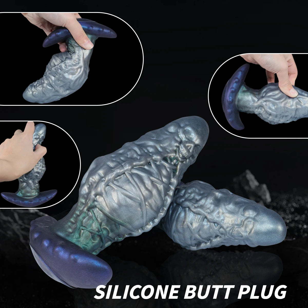 Big Silicone Skull Butt Plug Prostate Massager Fantasy Monster alien Anal Trainer Wearable Dildo Anal Stretcher Vaginal Plug