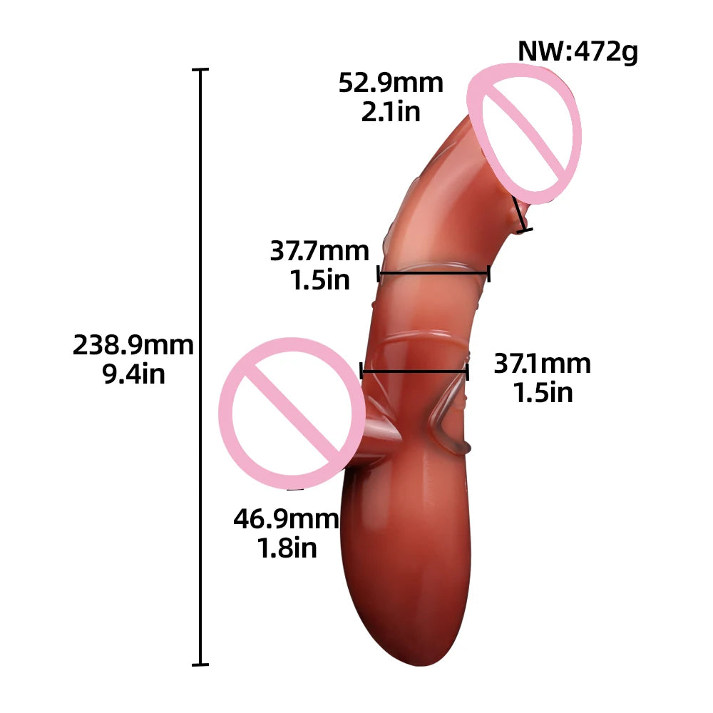 Huge Soft Vibrator Heating Realistic Dildo for Woman Men Wireless Masturbator Penis G Spot Vagina Powerful Thrusting Vibrator