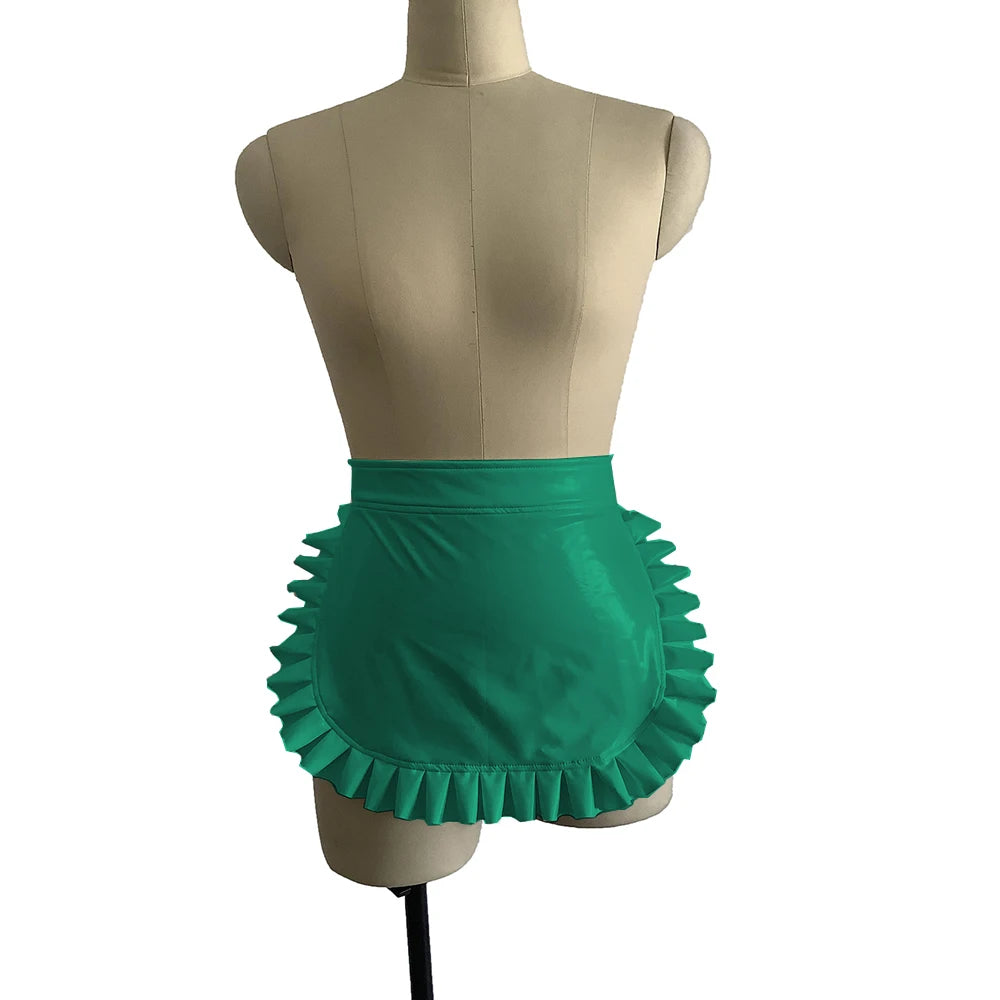 23 Colors High Quality Sexy Lolita Maid Cosplay Costume Japanese Style Ruffled Apron Women Cute PVC Apron Novelty Uniform Props